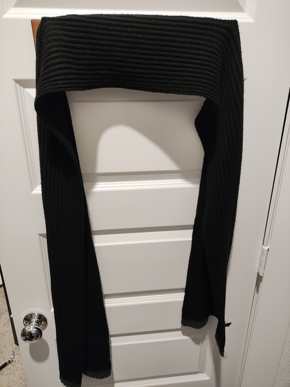 Black Ribbed Knit Men's Sweater Scarf-Gap